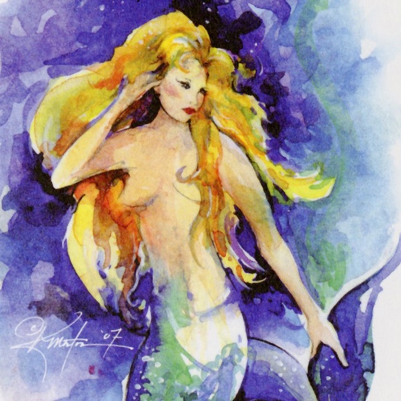 ACEO - Mermaid Print from original painting by Kathy Morton Stanion - Celeste - Picture 2 of 7